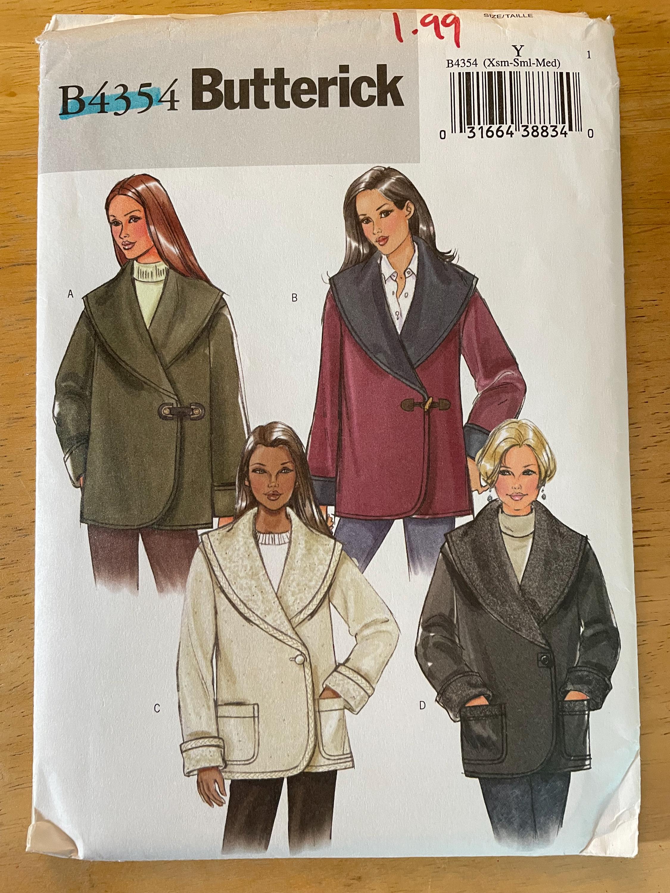 Butterick 4354 Pattern UNCUT Easy Loose Fitting Below Hip Jacket ...