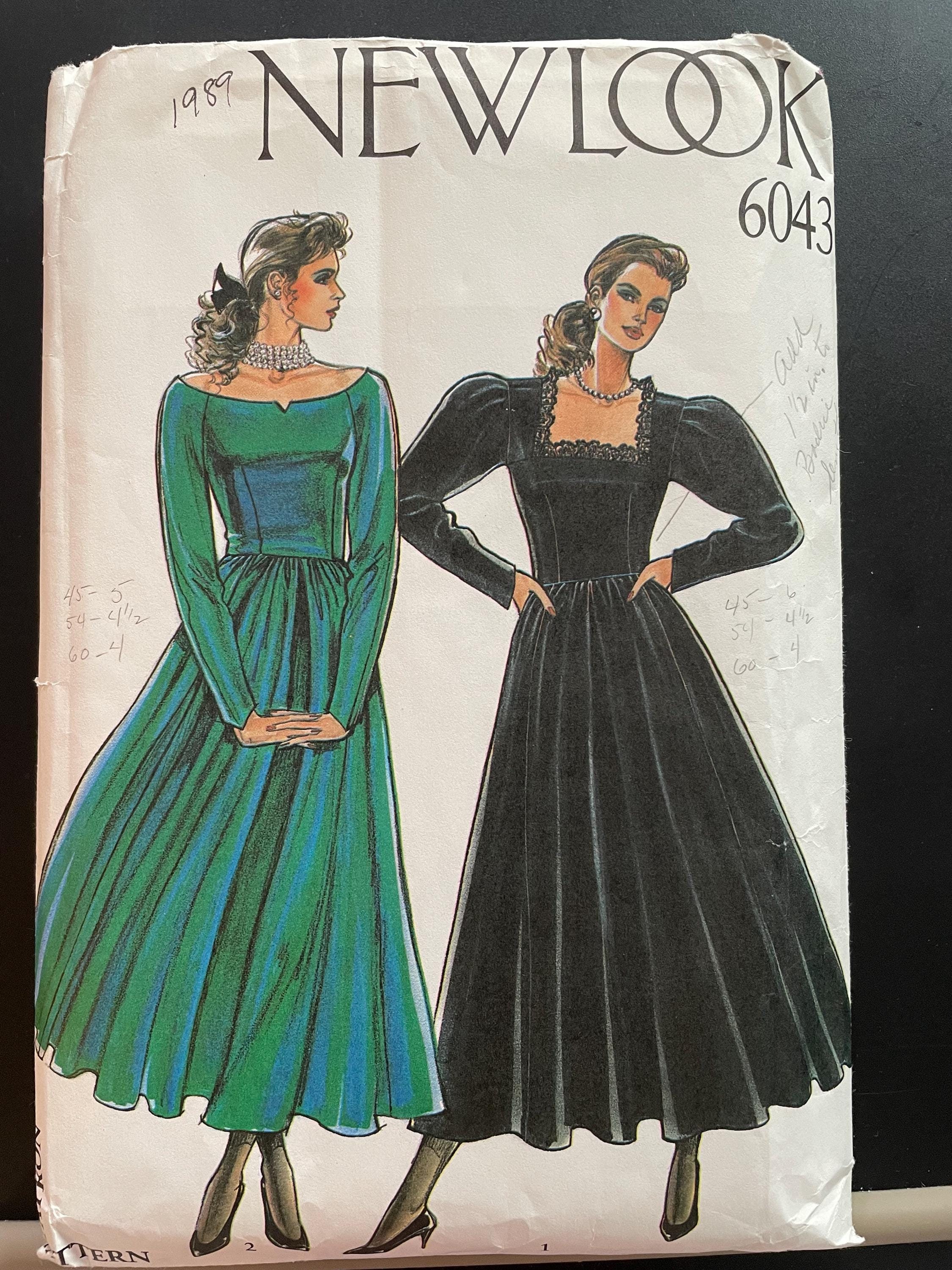 New Look 6043 Pattern CUT Complete 1980s Vintage Fit Flare