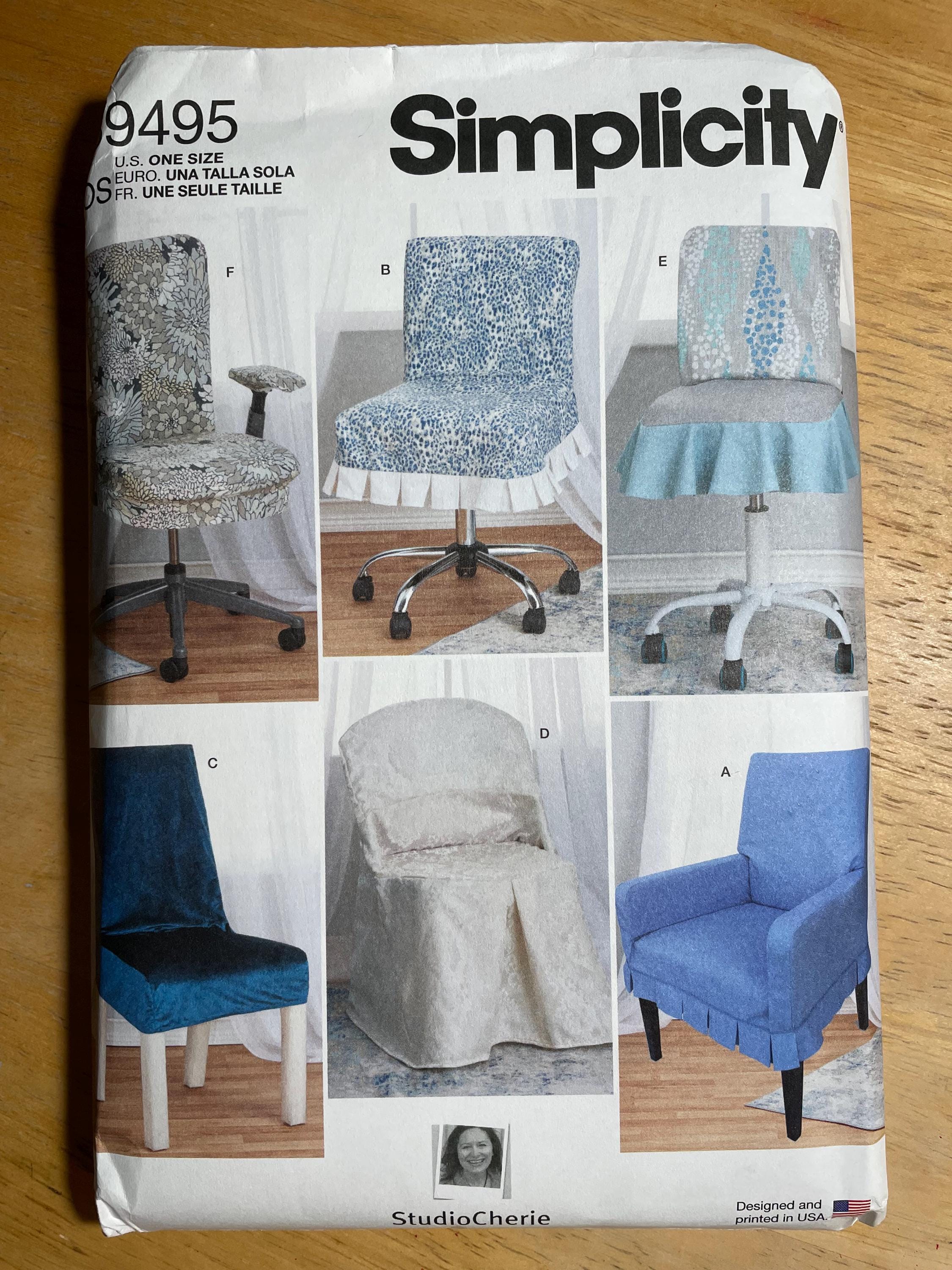 Office Chair Arm Chair Cover Sewing Pattern Simplicity 9495 1335