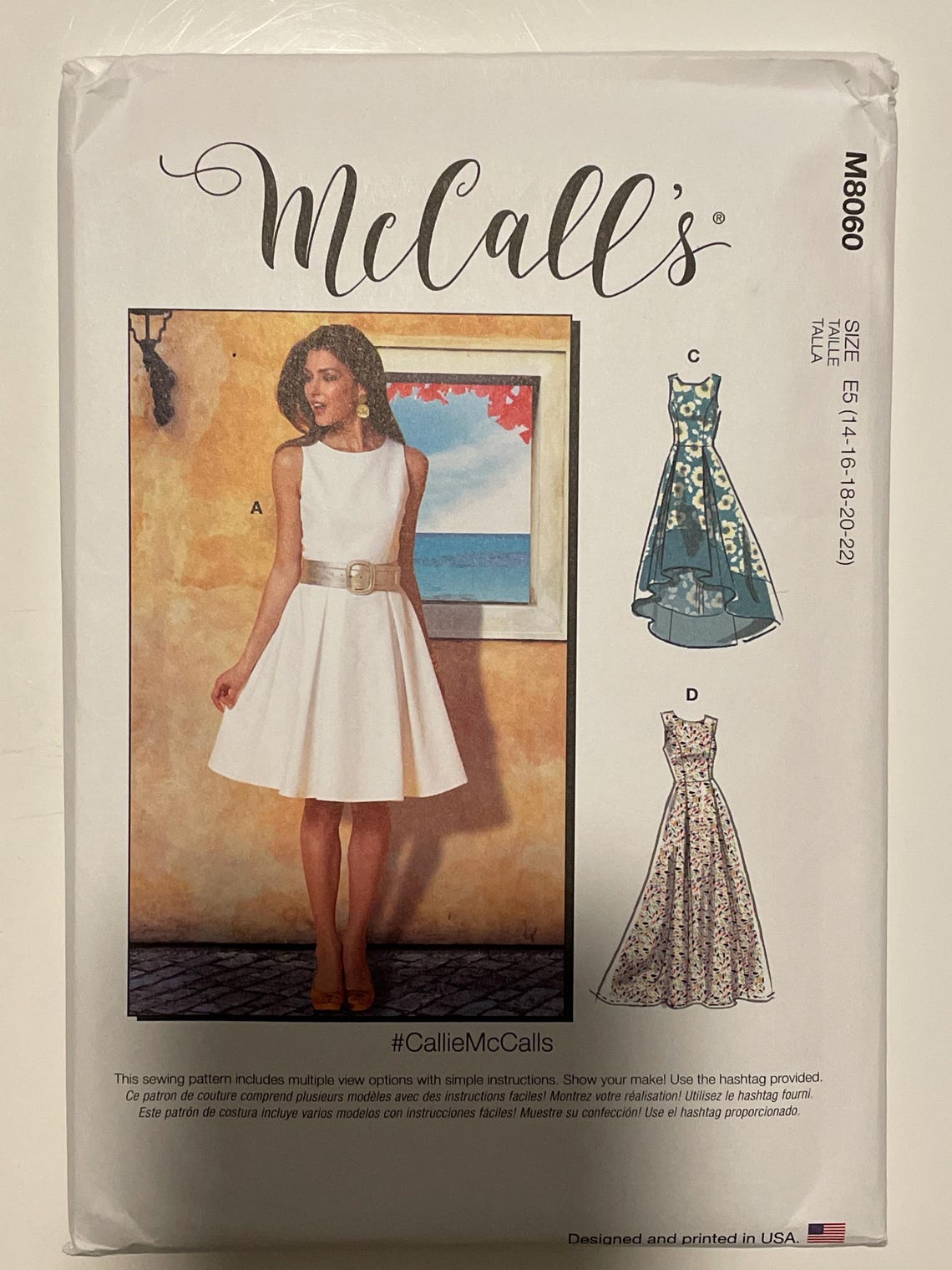 Mccalls M8060 8060 Pattern UNCUT Sleeveless Scoop Neck Fit Flare Dress ...