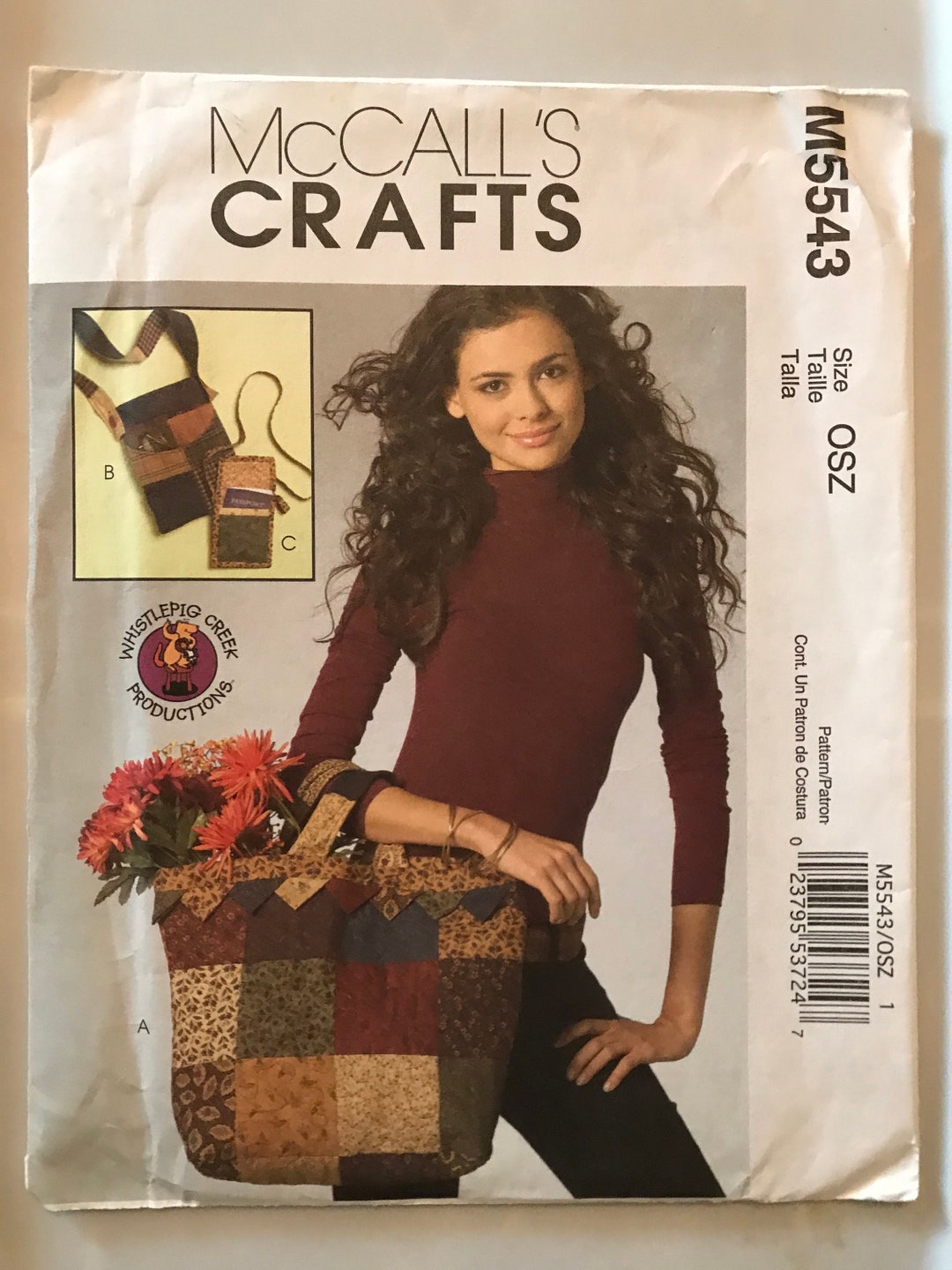 McCalls M5543 5543 Pattern Whistlepig Creek Productions Patchwork Tote ...
