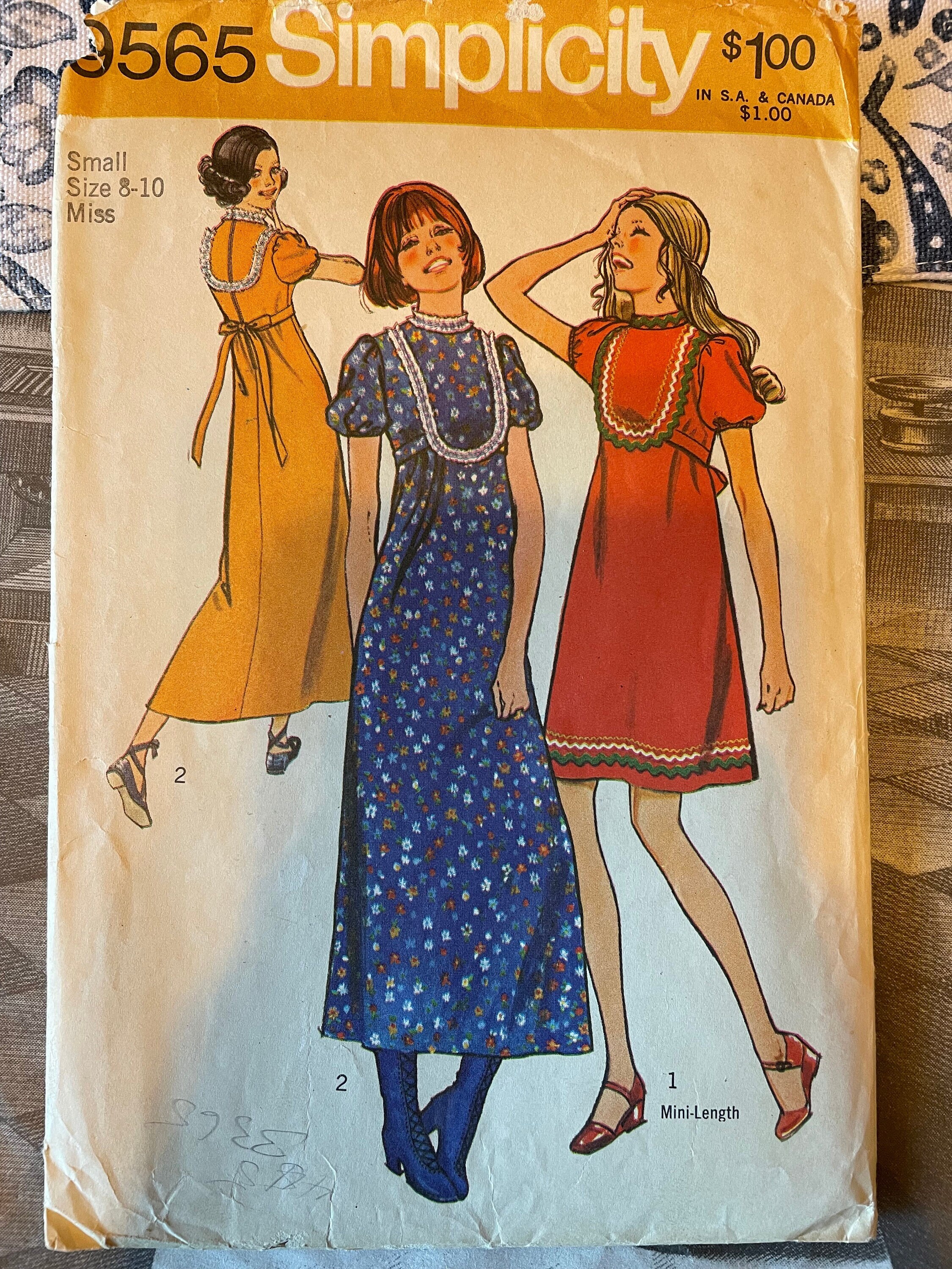 Simplicity 9565 Pattern CUT Complete See Descrip 1970s Vintage