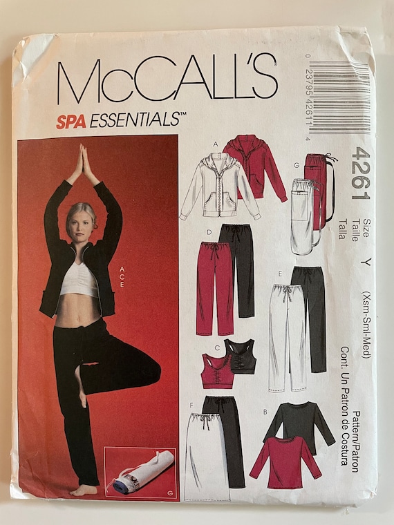 Mccalls 4261 Pattern UNCUT Spa Essentials Sports Bra Hooded Jacket Top  Bottoms Cra Yoga Mat Bag Size XS S M 4 6 8 10 12 14 