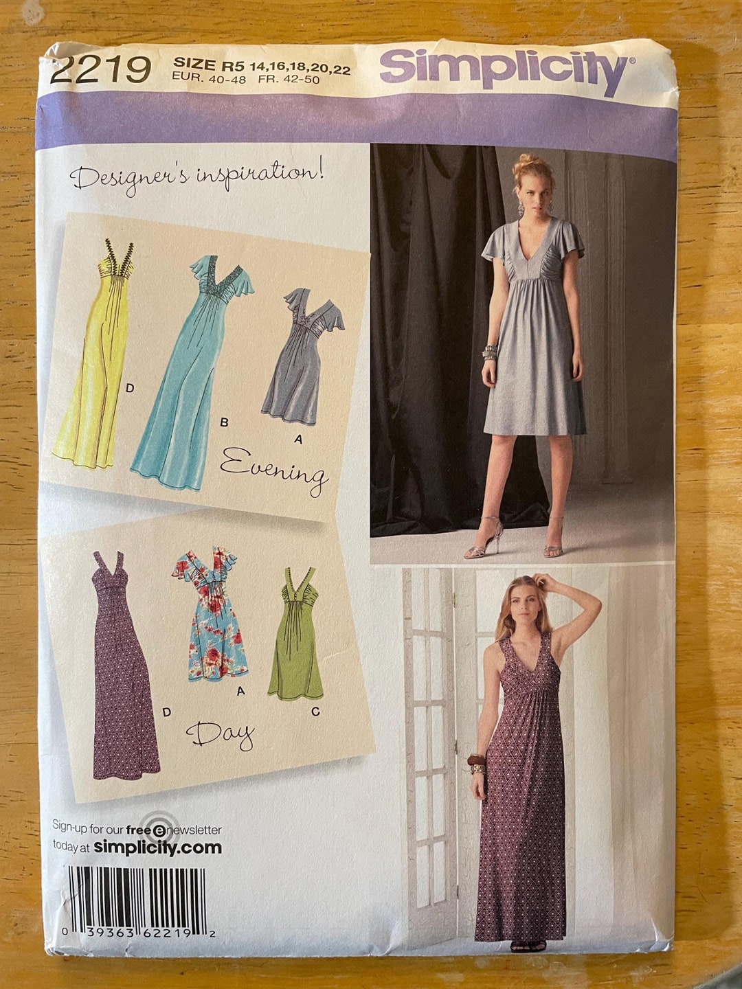 Simplicity Regency Pattern Simplicity 2219 Pattern UNCUT Day or Evening Stretch Knit Regency Waist ...