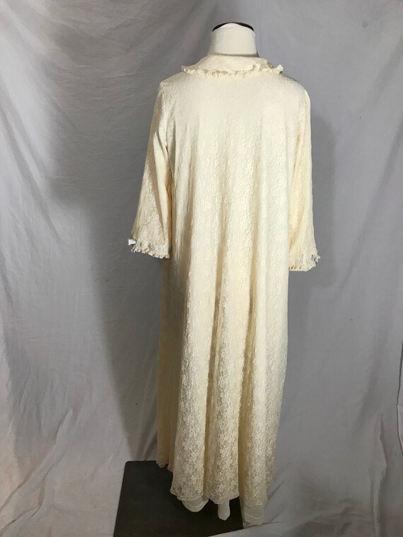 Vintage Miss Elaine Pale ivory Lace Over Nylon Bu… - image 6