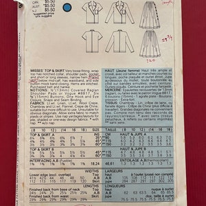 Vogue 9339 Pattern UNCUT 1980s Vintage Very Easy Loose Fitting Wrap Top ...