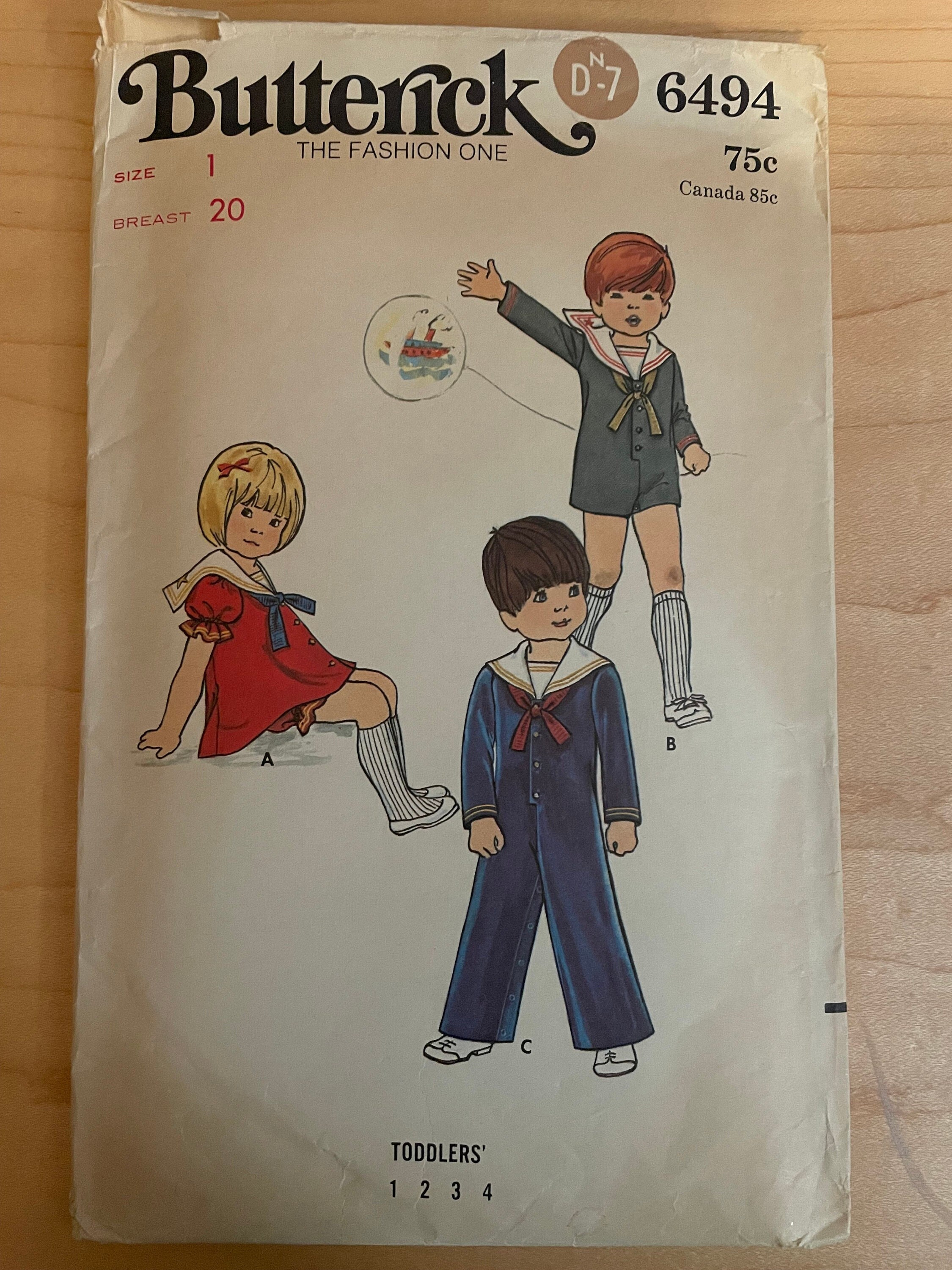 ワンピース Butterick 6494 Pattern CUT Complete 1960s Era Vintage