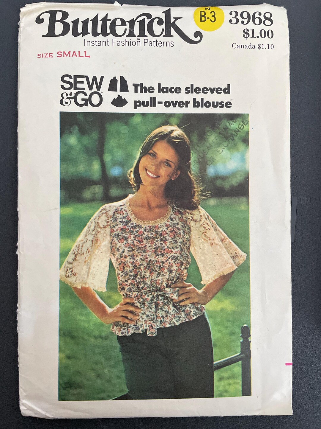 3968 Butterick 3968 Pattern UNCUT 1970s Vintage Loose Fitting Pullover ...
