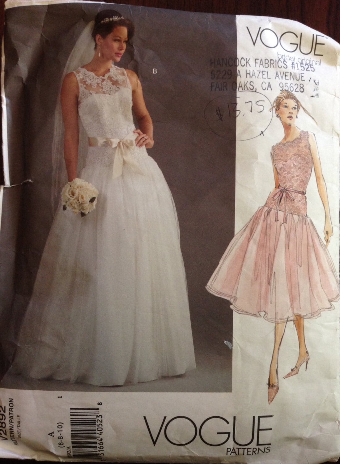 【希少！！】 Vogue V2892 Pattern CUT Complete Vintage 2000s Dropped Waist その他