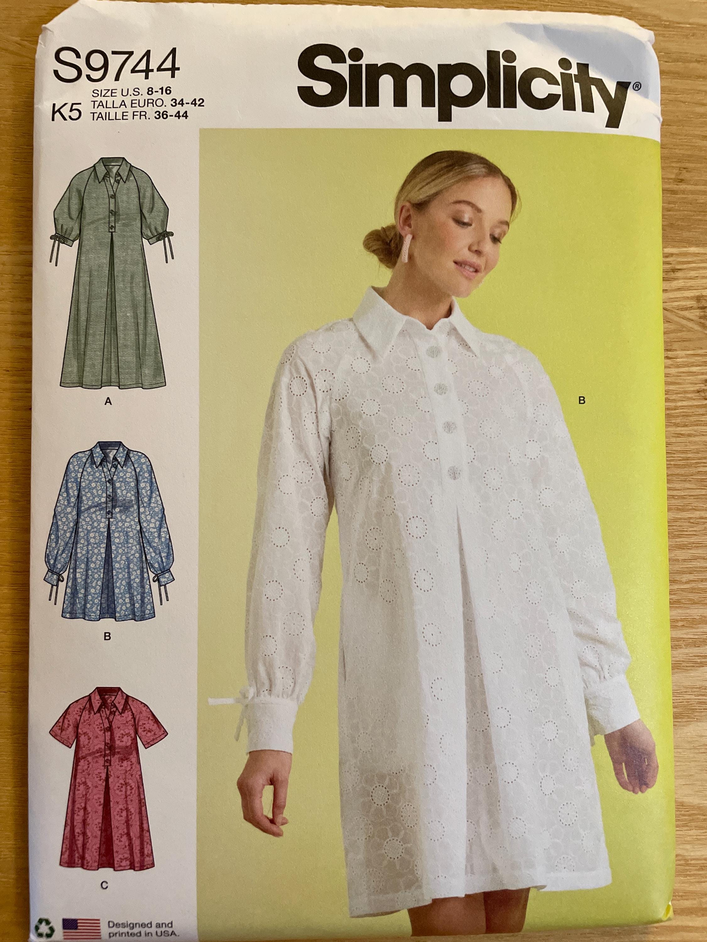 Simplicity Patterns R11174 Simplicity S9744 9744 R11763 Pattern UNCUT Half Button Placket Dress ...