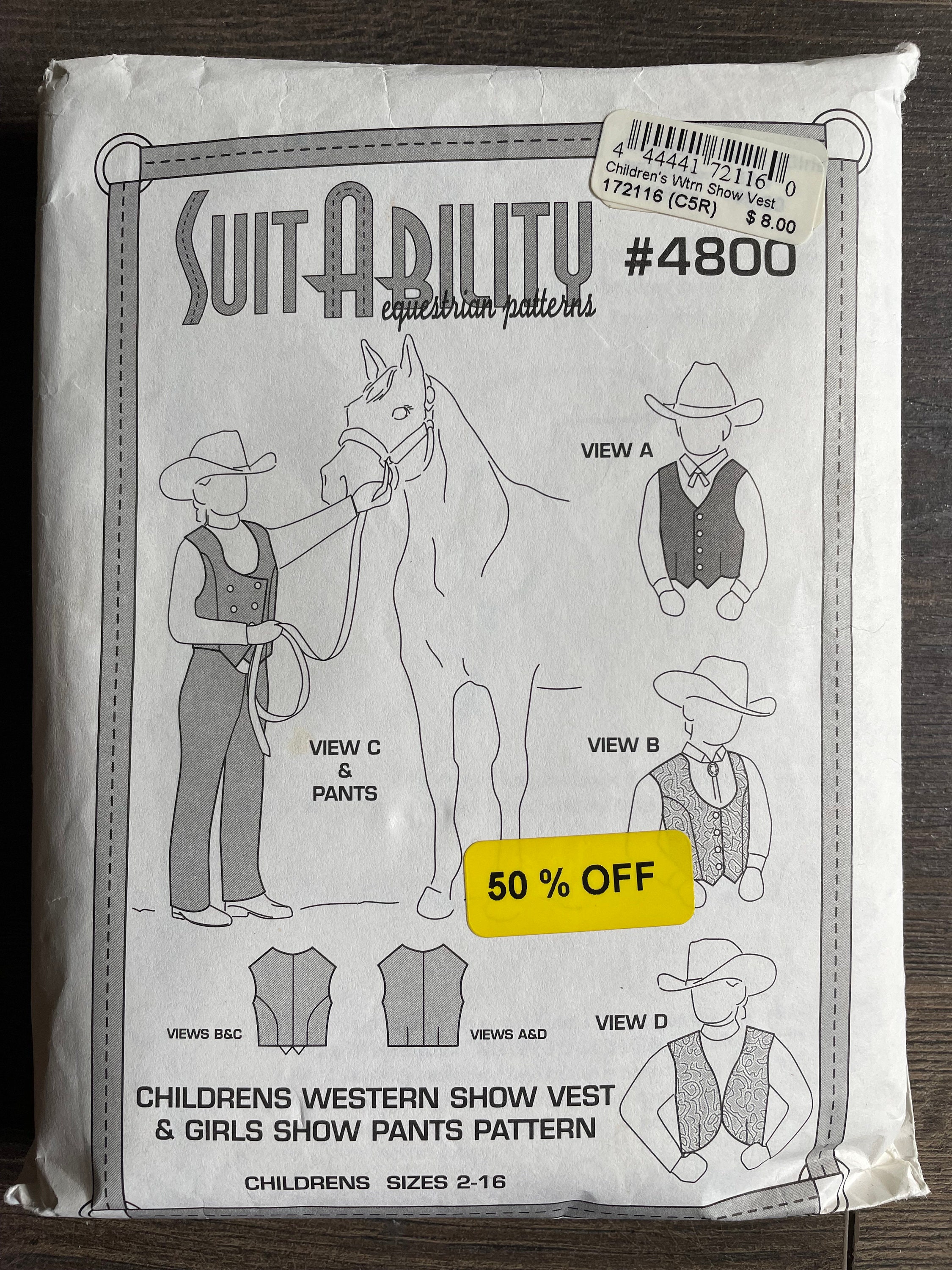 Suit Ability Suitability 4800 Equestrian Patterns Pattern