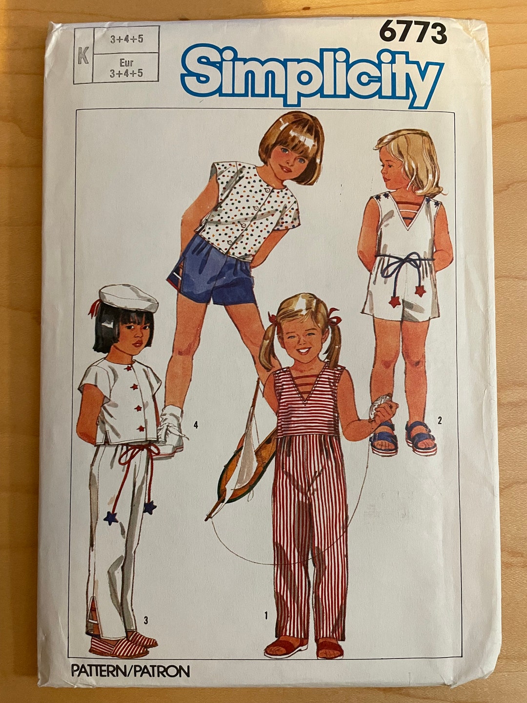 Simplicity 6773 Pattern UNCUT 1980s Vintage Little Girl's