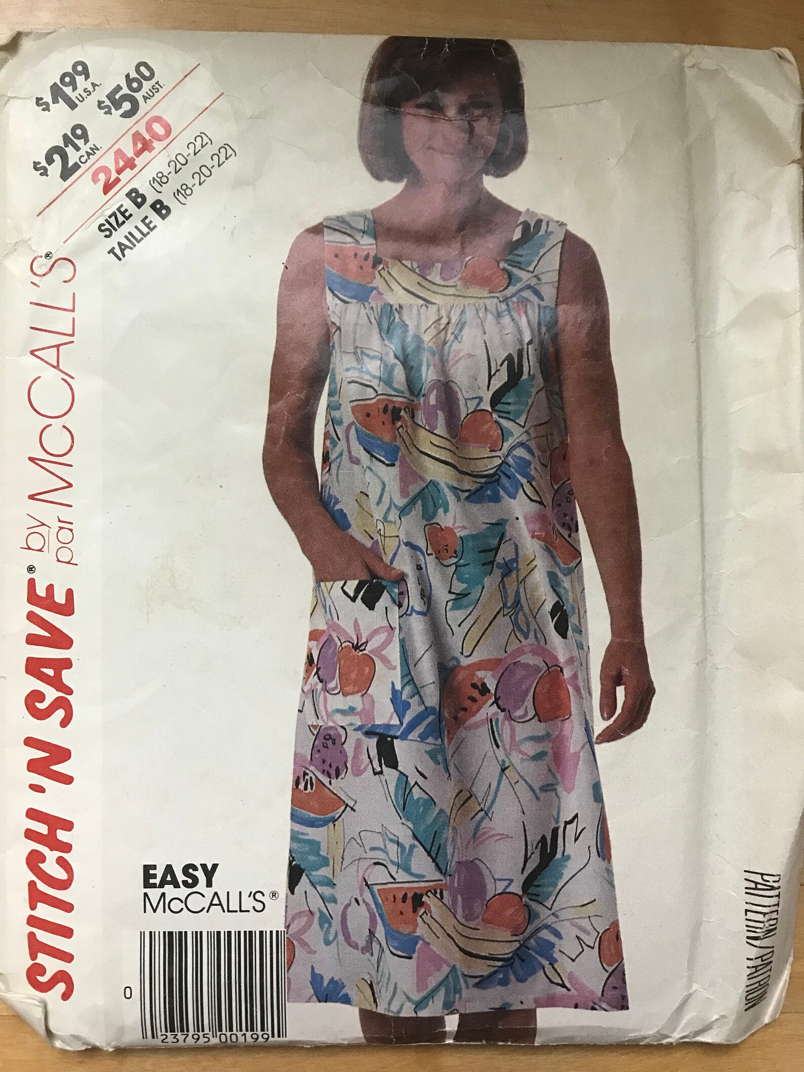 Mccalls 2440 Pattern UNCUT 1980s Stitch N Save Sleeveless - Etsy