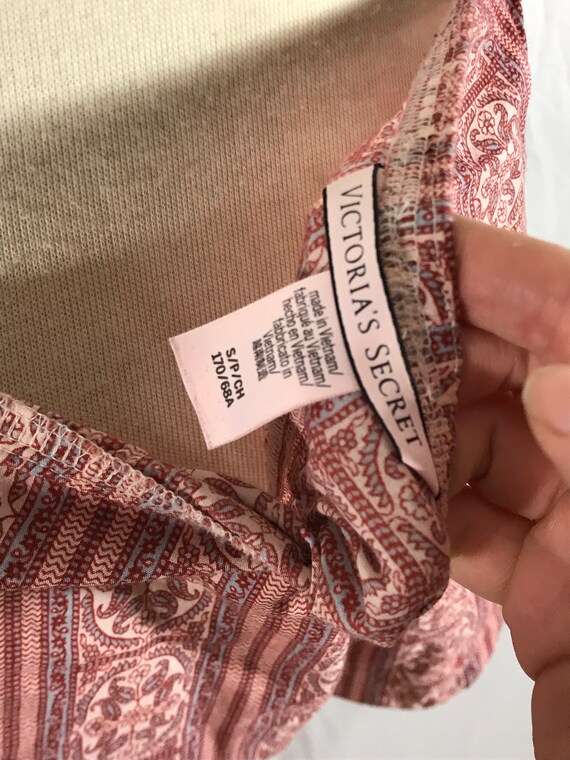 Victoria Secret Cotton Blend Pink and Pale Blue Paisy Tap Shorts
