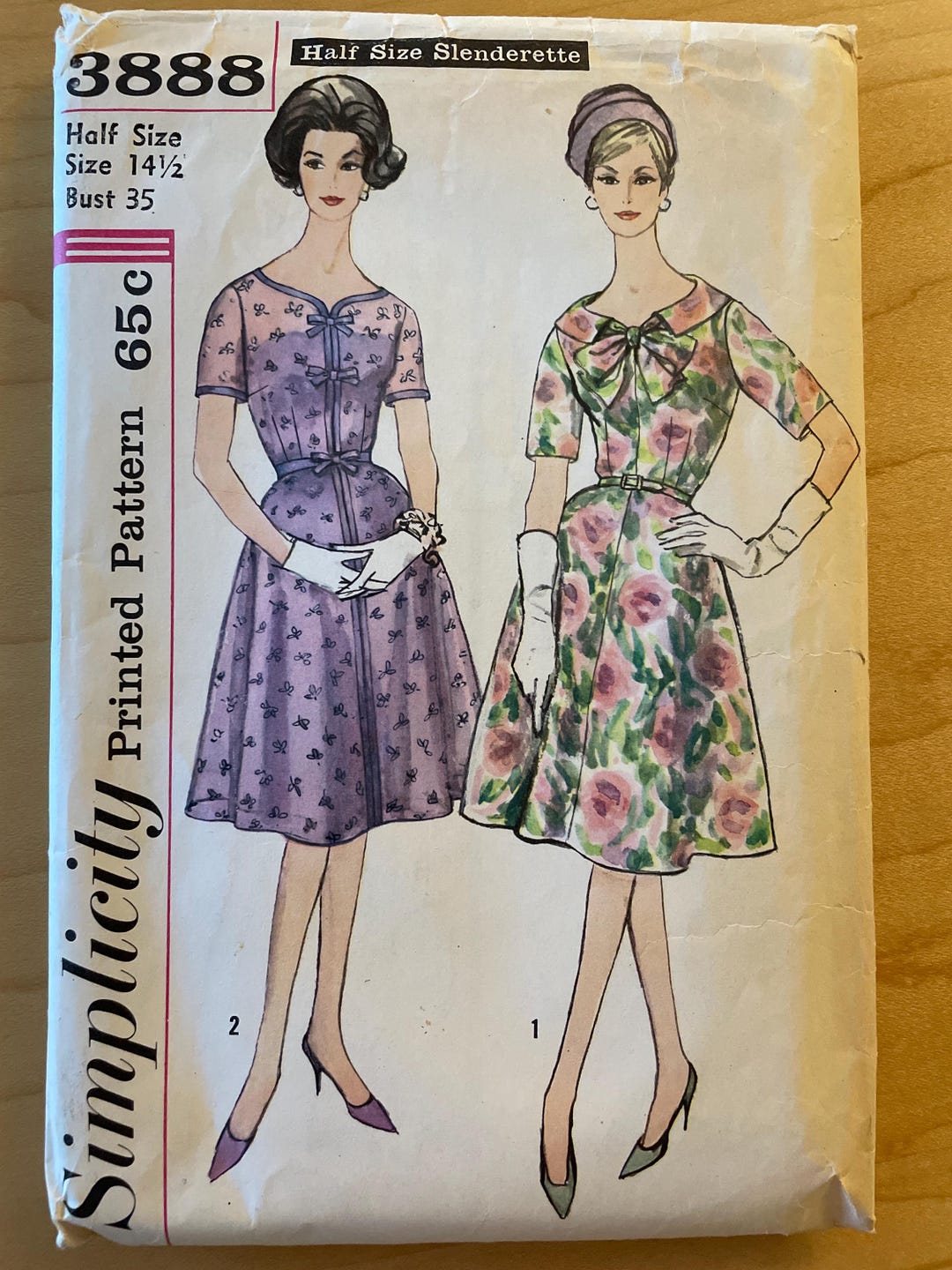 Simplicity 3888 Pattern CUT MISSING Facing Vintage 1960s Slenderette ...