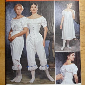 Simplicity 1139 9769 Pattern UNCUT Martha McCain Fashion Historian Civil War Era Undergarments Chemise Drawers Corset 6-12 or 14-20
