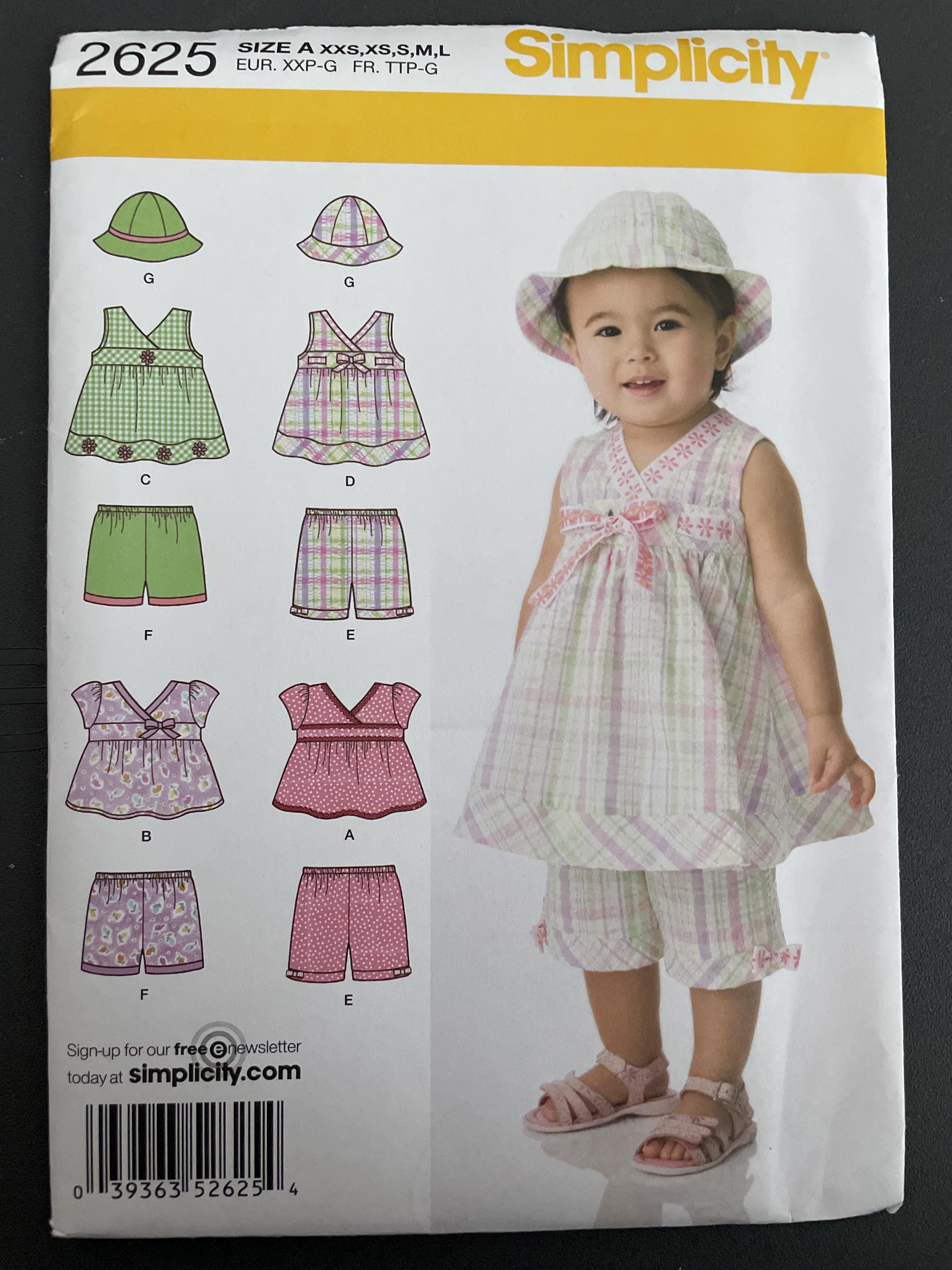Little Red Simplicity Pattern Simplicity 2625 Pattern UNCUT 2000s Little Baby Girl's Summer Outfit ...