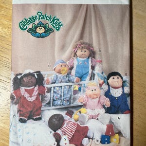 Butterick 6509 Pattern UNCUT 1990s Vintage Cabbage Patch Kids Doll Clothing 12-13" Tall Doll Baby's Preemies Outfits Pajamas Lace Trim Top