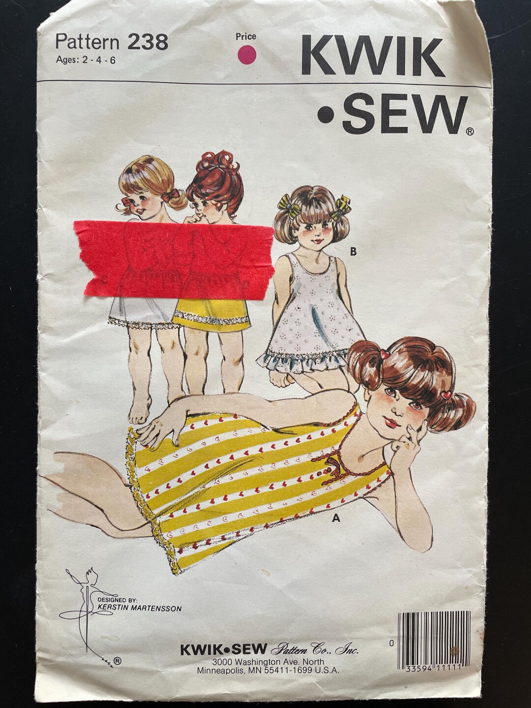 Kwik Sew 238 Pattern UNCUT 1970s Vintage Sleeveless Full Slip