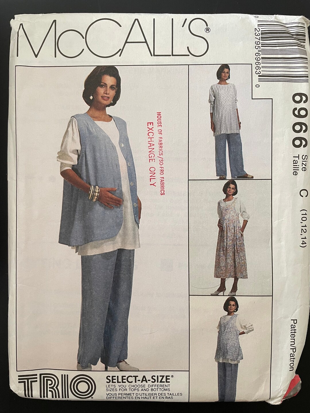 Mccalls 6966 Pattern UNCUT Trio Maternity Separates Pullover Jumper ...