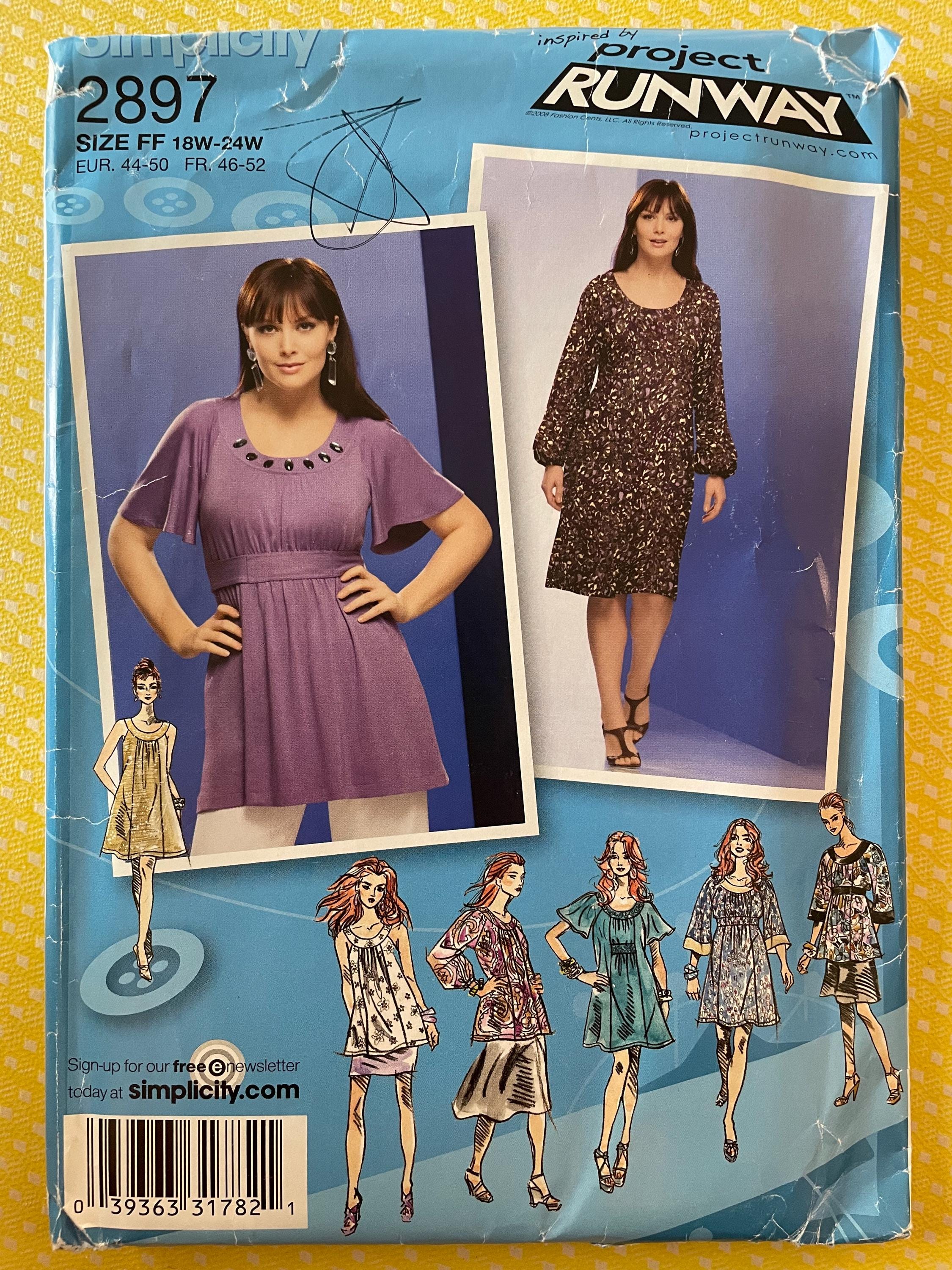 Simplicity Regency Pattern Simplicity 2897 Pattern UNCUT Scoop Neck Tunic Shift Dress Band ...