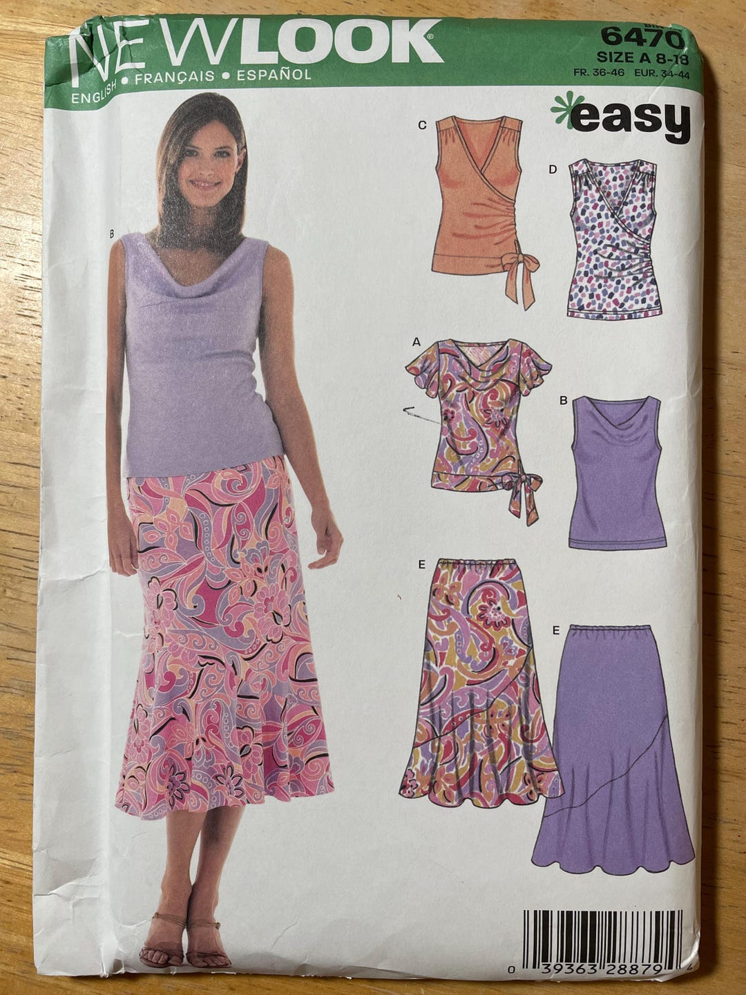 New Look 6470 Pattern UNCUT Easy Stretch Knit Shell Top Cowl Surplice ...