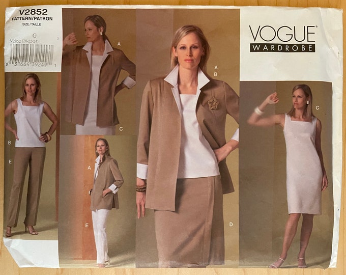 Vogue V2852 2852 Pattern UNCUT Wardrobe Square Neck Camisole or Knee ...