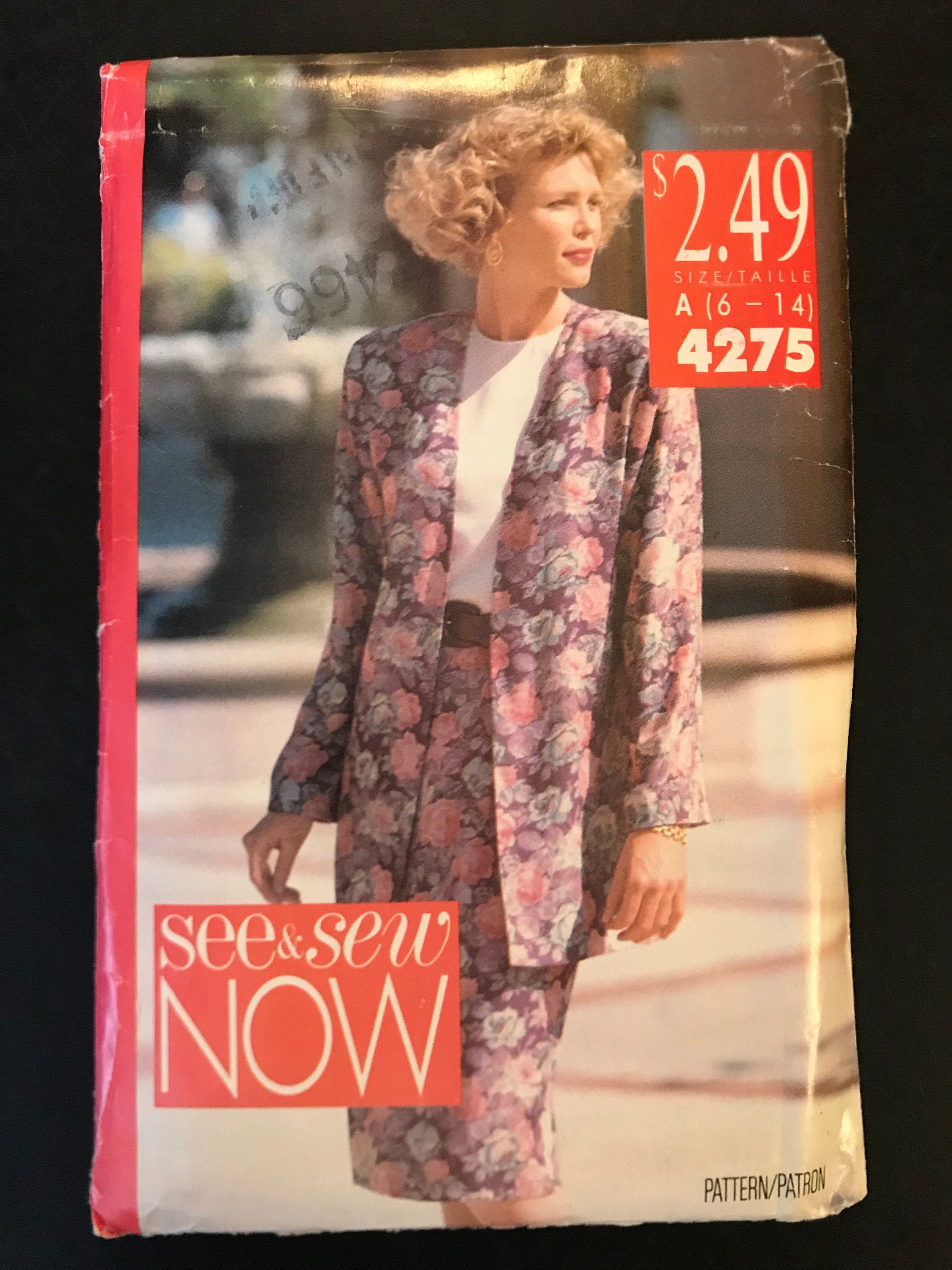 See & Sew 4275 Pattern UNCUT 1980s Vintage Fitted Dress Knee See & Sew 4275 Pattern UNCUT 1980s Vintage Fitted Dress Knee