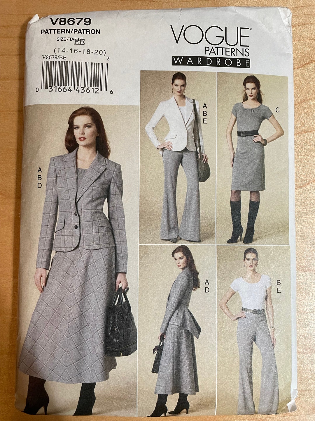 Vogue V8679 8679 Pattern UNCUT Wardrobe Fitted Lined Above Hip - Etsy