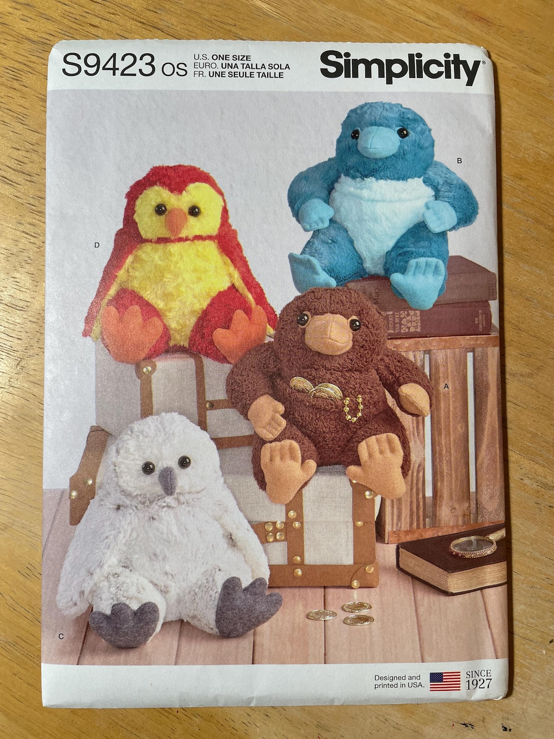 Simplicity Pattern 9423 Simplicity S9423 9423 Pattern UNCUT Platypus or Owl Stuffed Plush 8.5 ...