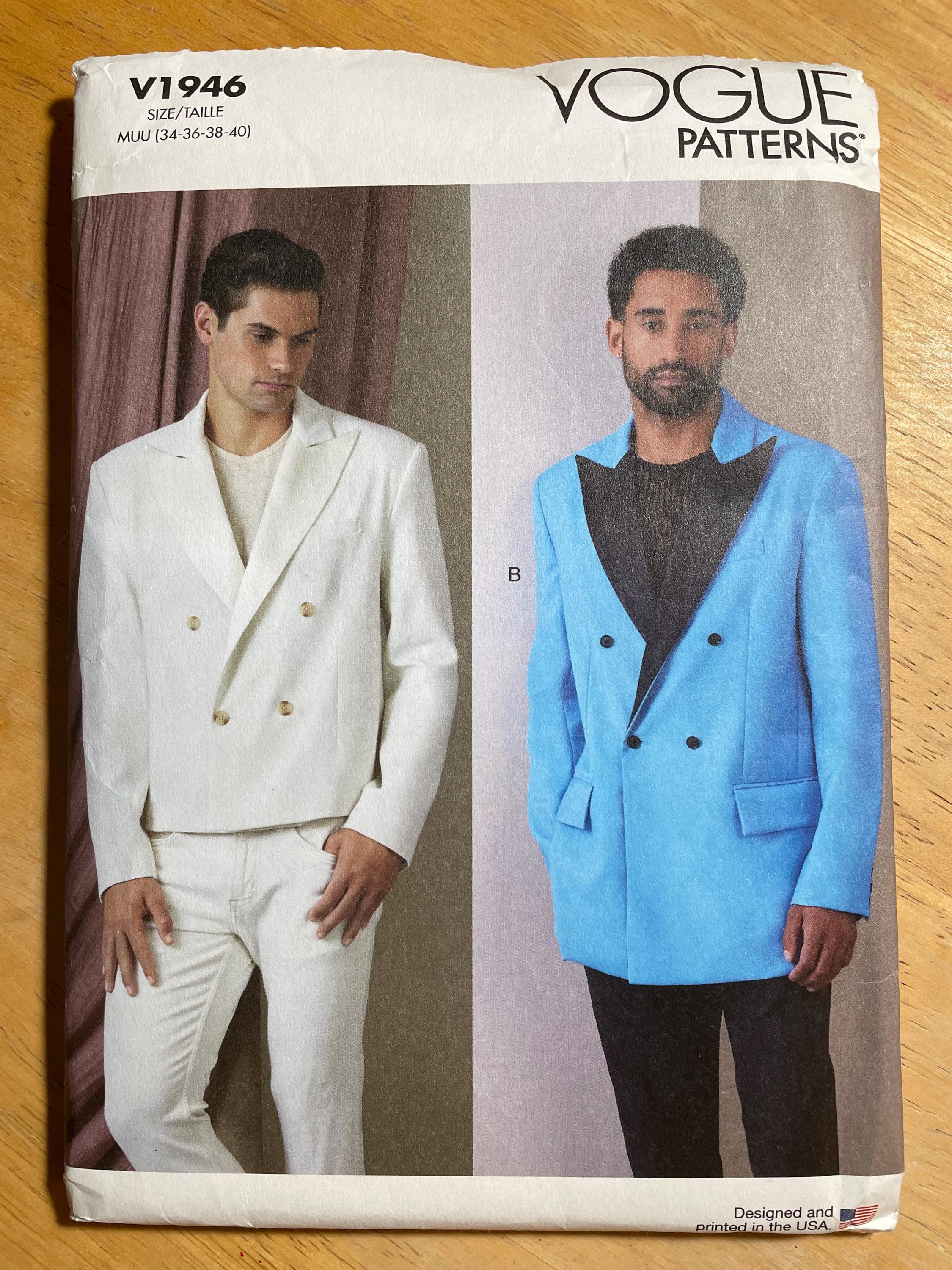 Vogue V1946 1946 Pattern UNCUT Mens Loose Fitting Unlined Jacket