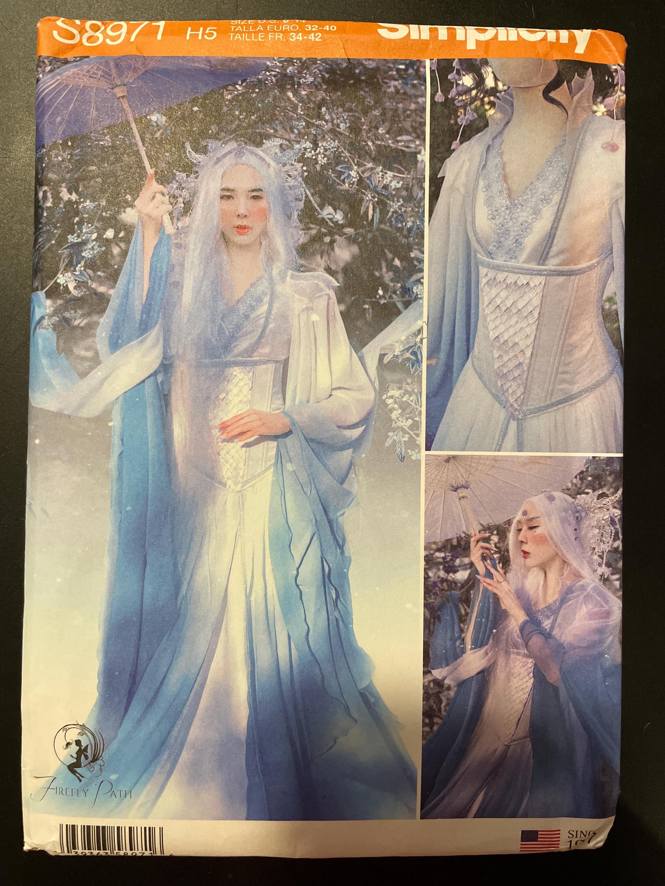 Simplicity S8971 8971 Pattern UNCUT Costume Firefly Path Fairy Winter Dress  Long Angel Sleeves Sleeveless Corset Scarf 6-14 14-22 TX - Etsy