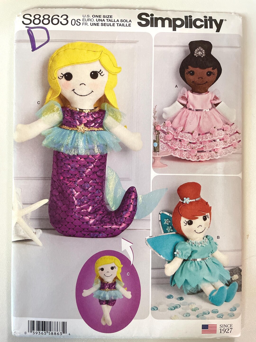 Simplicity S8863 8863 Pattern UNCUT Stuffed Dolls 14