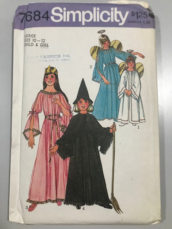 アンティーク　ドレス Simplicity 7684 Pattern UNCUT 1970s Vintage Girl's Halloween