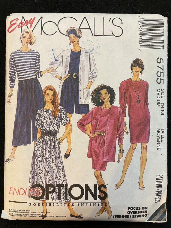 Mccalls 5755 Pattern UNCUT 1990s Vintage Endless Options Shift