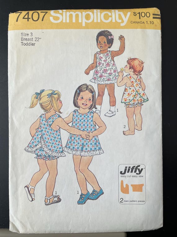 Simplicity 7407 Pattern CUT Complete Vintage 1970s Easy
