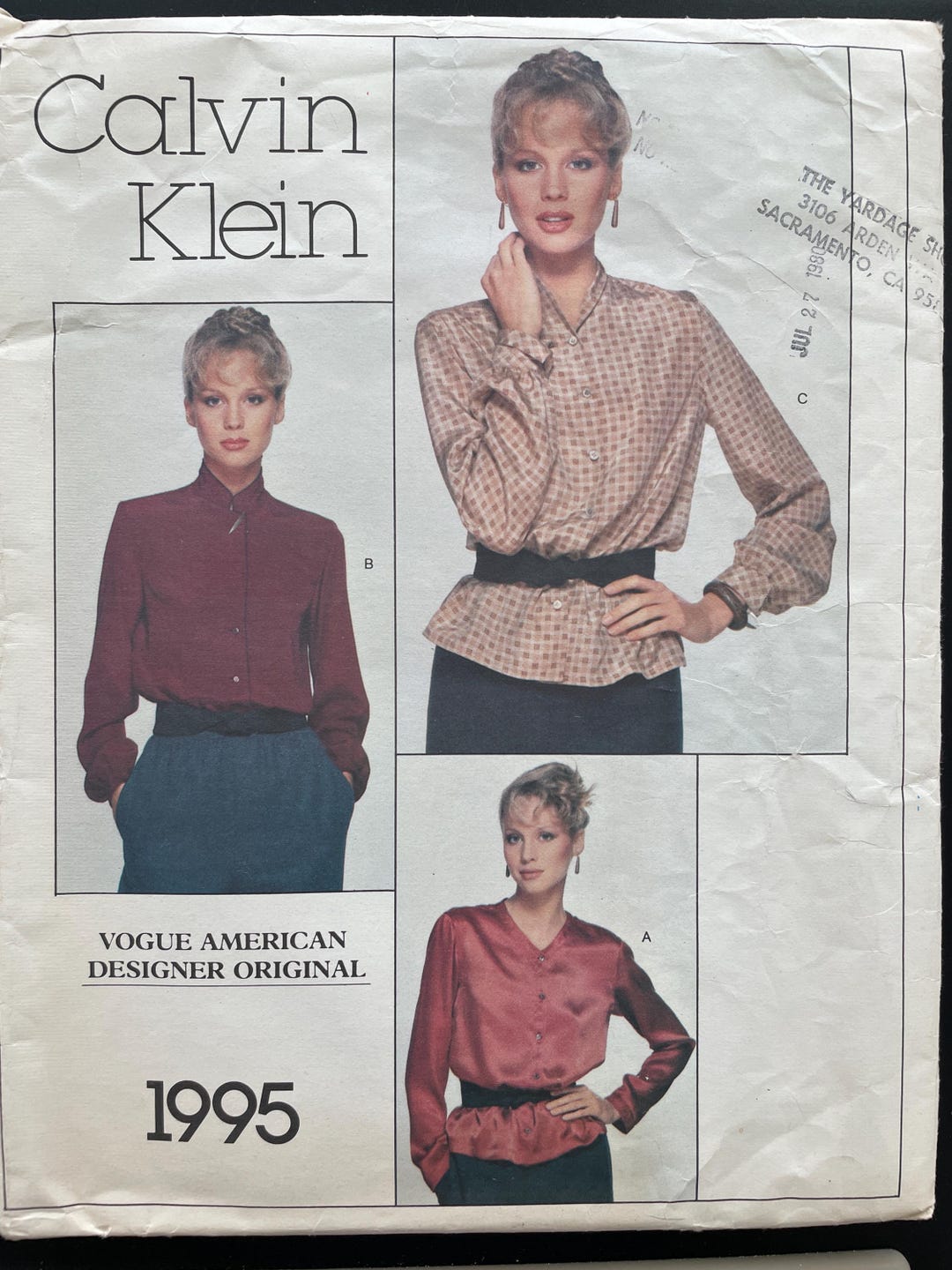 Vogue 1995 Pattern UNCUT 1970s Vintage Calvin Klein American Designer ...