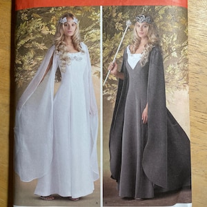 Simplicity 1551 Pattern UNCUT Elfin Queen Costume Medieval Maiden Princess By Andrea Schewe Dress Gown Train Size 8-14 or 16-24