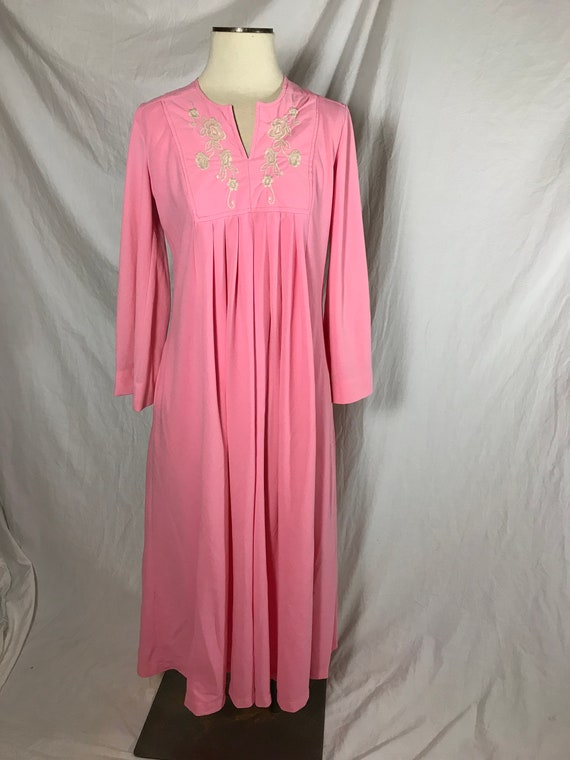 1970s Vintage Miss Elaine Bubblegum Pink Back Zip… - image 2