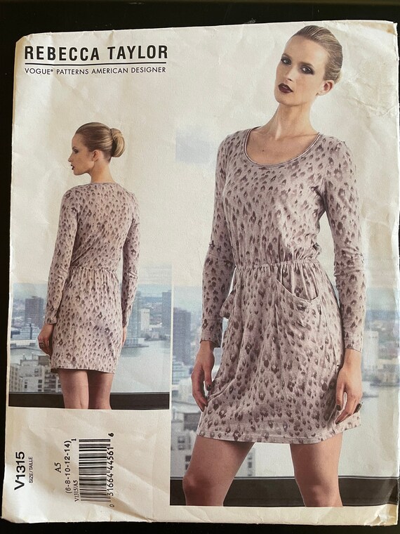 Vogue V1315 1315 Pattern UNCUT Rebecca Taylor American Designer Loose Fitting Pullover Dress Gathered Waist Mid Thigh Size 6 8 10 12 14 - Etsy Vogue V1315 1315 Pattern UNCUT Rebecca Taylor American Designer Loose Fitting Pullover Dress Gathered Waist Mid Thigh Size 6 8 10 12 14 - Etsy