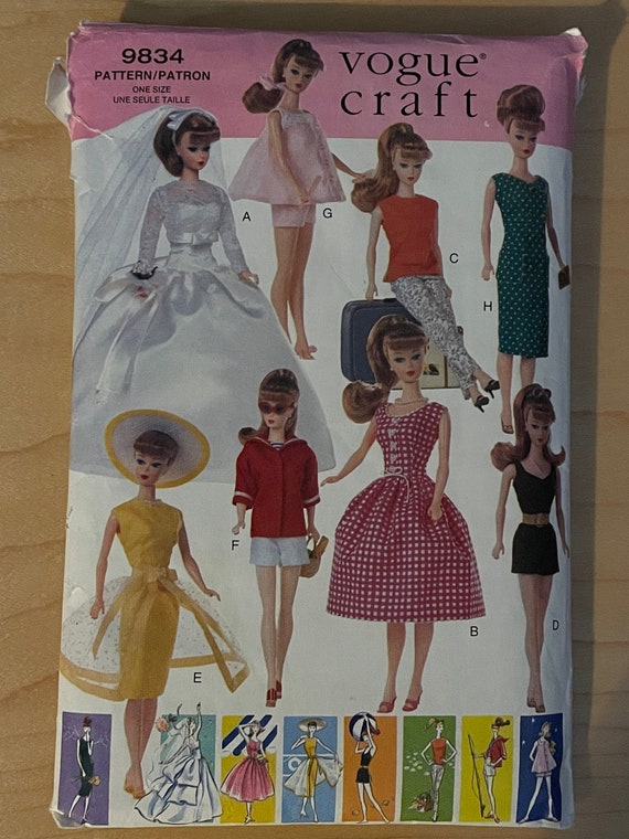 Vogue 9834 639 Pattern CUT See Descrp 1980s Vintage Fashion Barbie