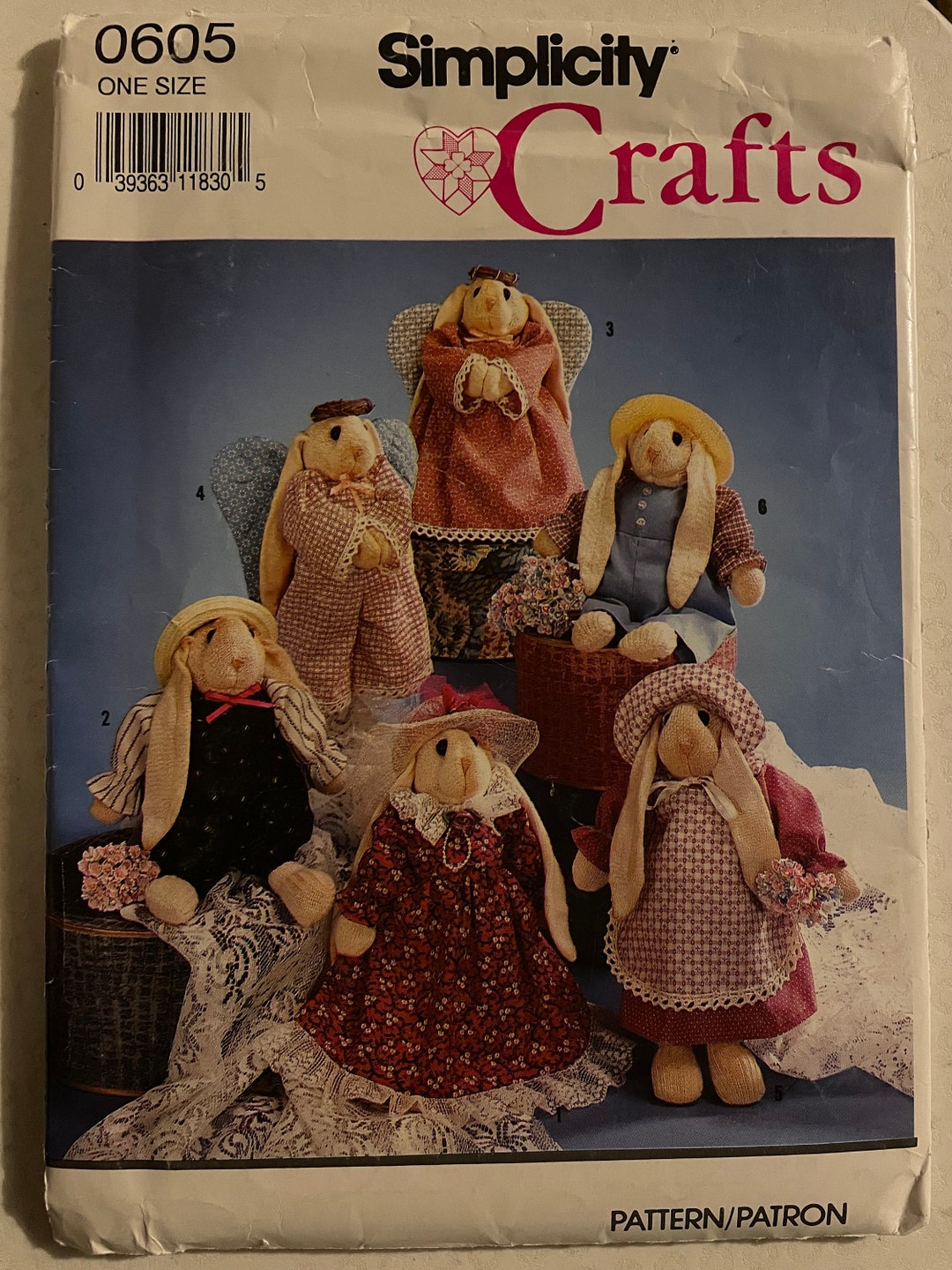 Simplicity Patterns Socks Simplicity 0605 7421 Pattern UNCUT 1990s Vintage Crafts Sock Bunny and ...