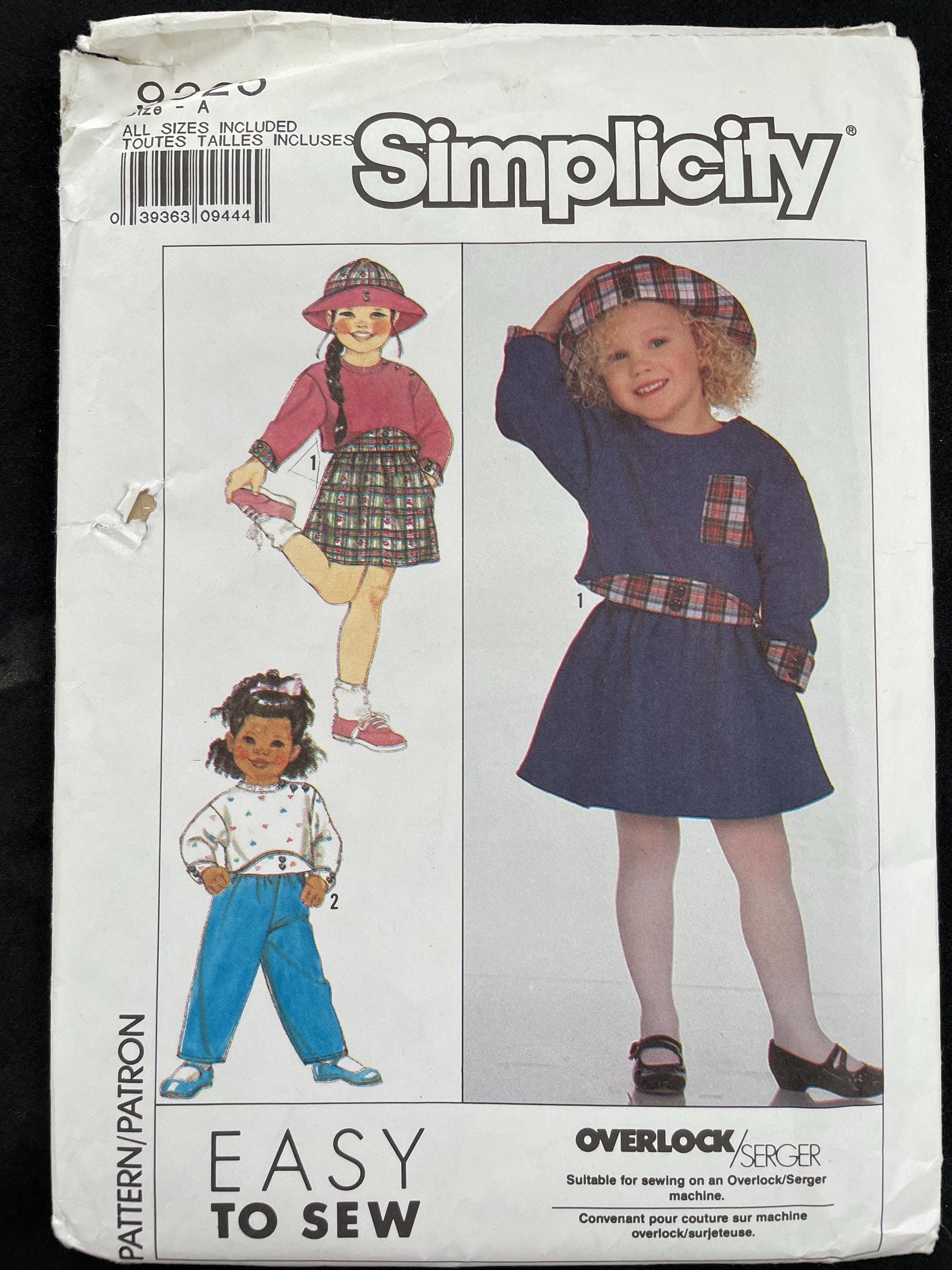 Simplicity Pattern 9325 Simplicity 9325 Pattern UNCUT 1980s Vintage Easy to Sew Little Girls ...