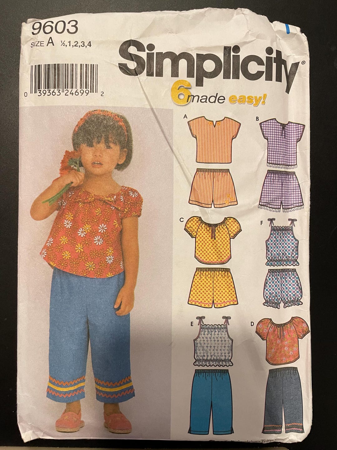 Simplicity Cartamodello R10253 (S8963) - Modelli Cucito Per Bambini Separati - Taglia A (1/2-1-2-3-4 Anni)