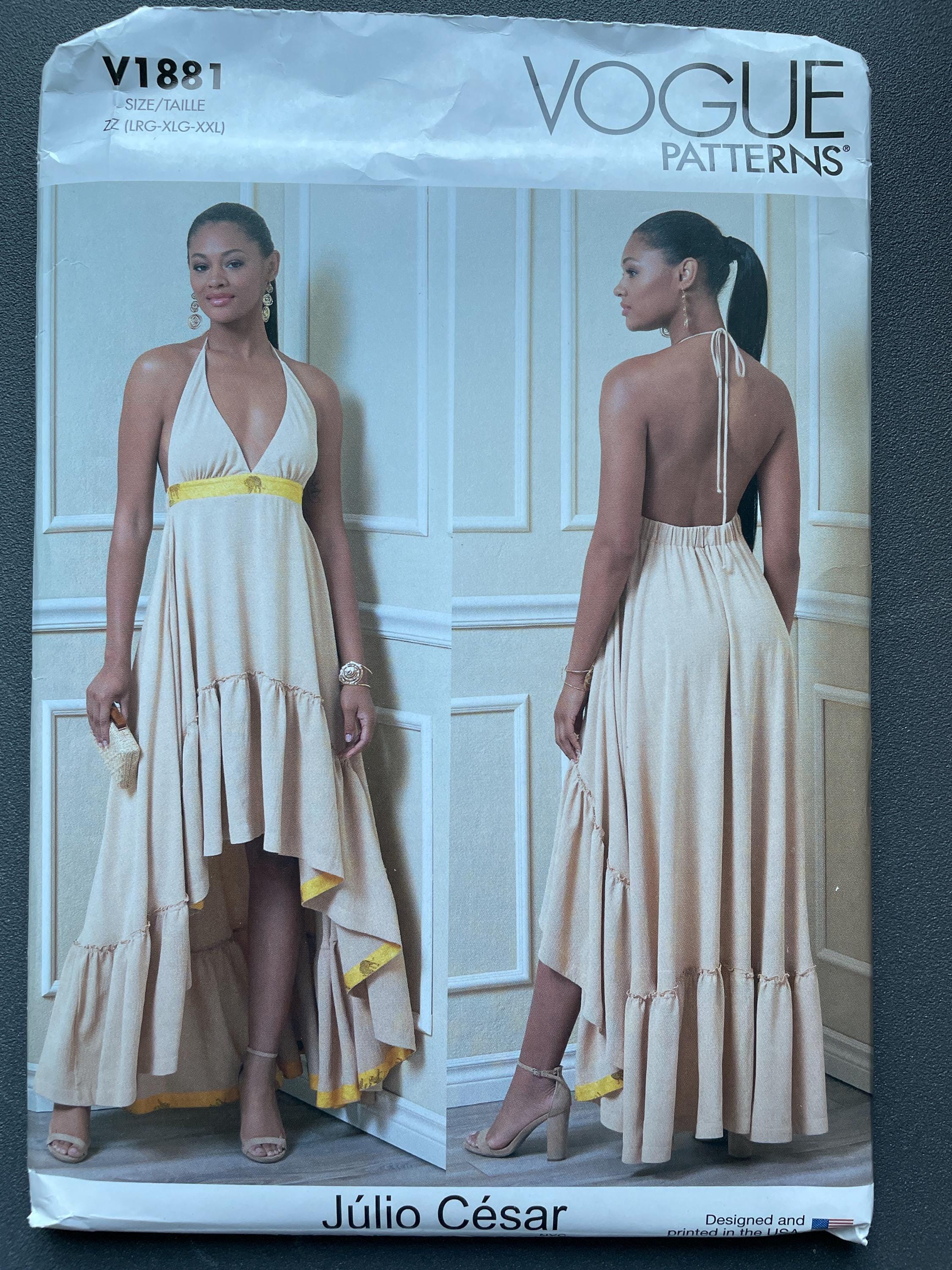Vogue Ruffles Vogue V1881 1881 Pattern UNCUT Julio Cesar Empire Waisted Sleeveless ...