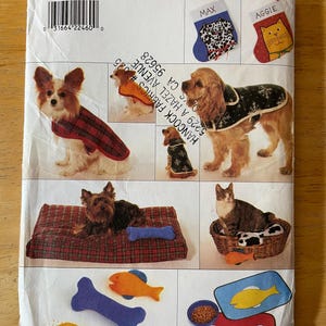 Butterick 4226 Pattern UNCUT Pet Accessories with Dog Jackets, Stockings, Place Mats, Toys, and Bedding
