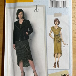 Butterick B6169 6169 Pattern UNCUT Lisette Pullover Hi Lo Hem Shift or Belted Dress and Exposed Zipper Jacket Size 6-14 or 14-22