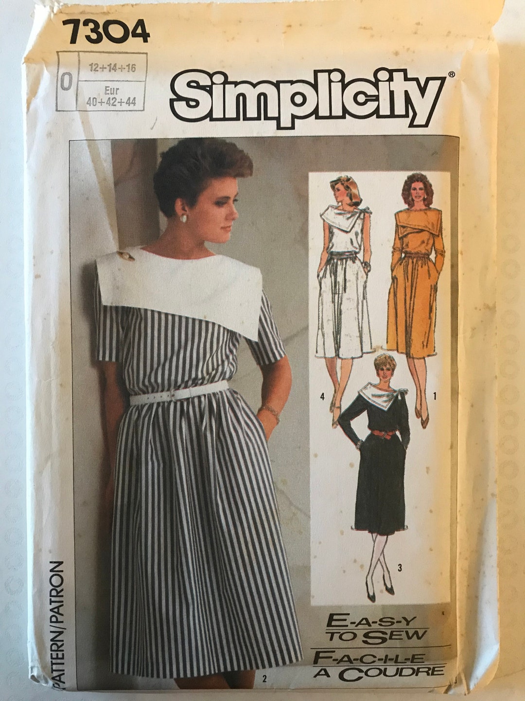Simplicity 7304 Pattern Easy 1980s Easy Single or Double Asymmetrical ...