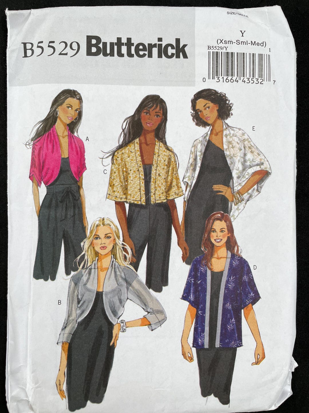 Butterick B5529 5529 Pattern UNCUT Easy Loose Fitting Jacket Above ...