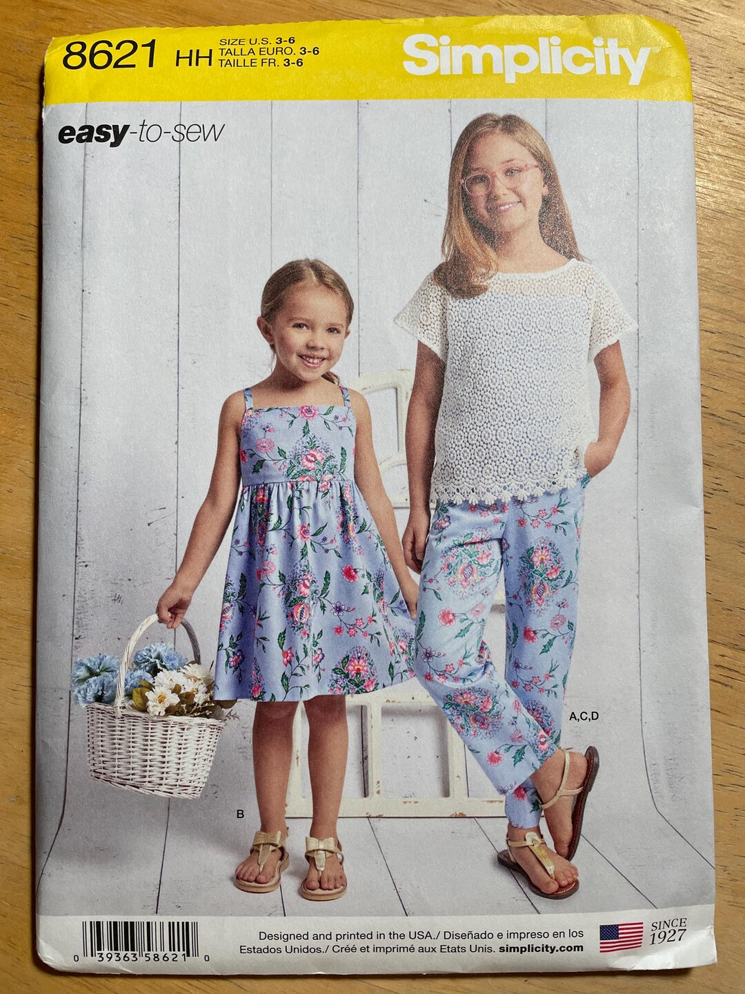 Simplicity 8621 Pattern UNCUT Easy to Sew Girl's Sleeveless Tank Top ...